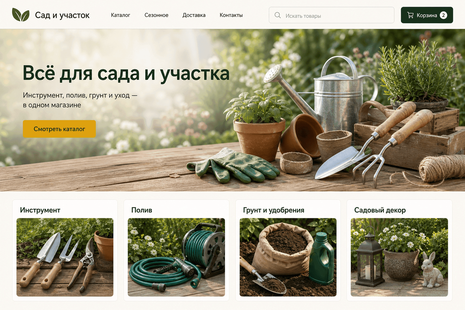 Обновление глубоко кастомизированного магазина садовых принадлежностей на шаблонном решении